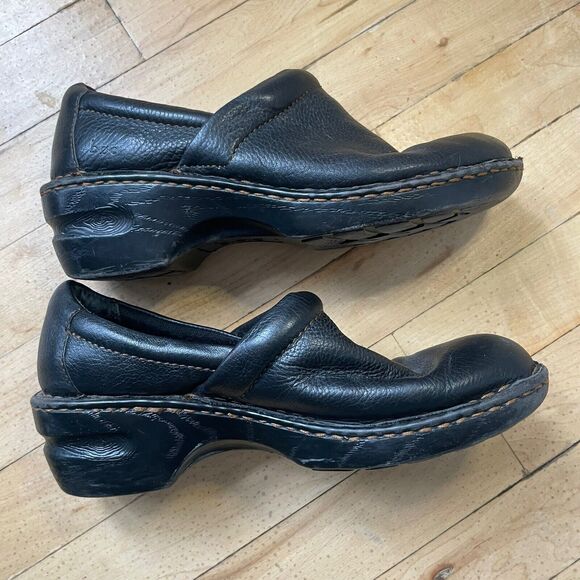 Boc Born Concept Black Leather Clogs Slip On Nurse Shoes‎ Womens Sz 8.5 - Picture 8 of 9